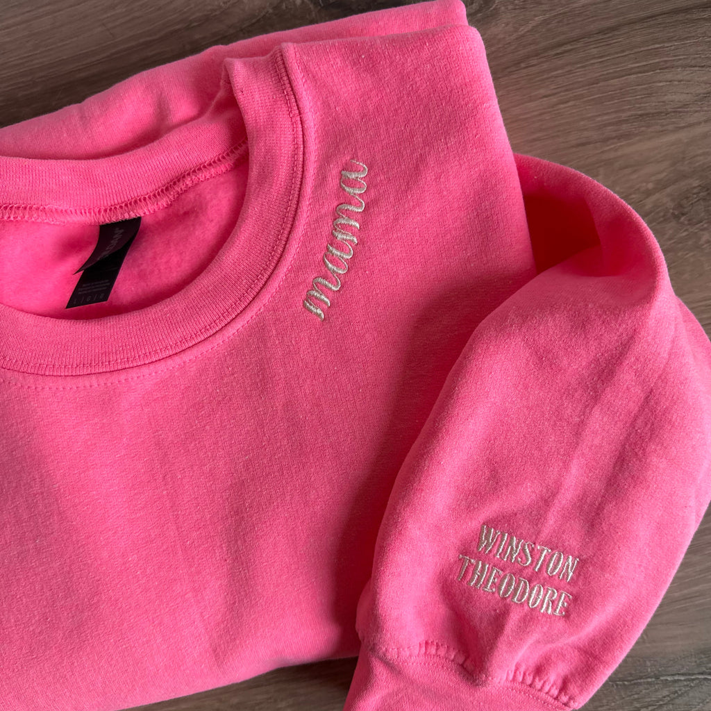 Neckline Sweatshirt with Sleeve Names