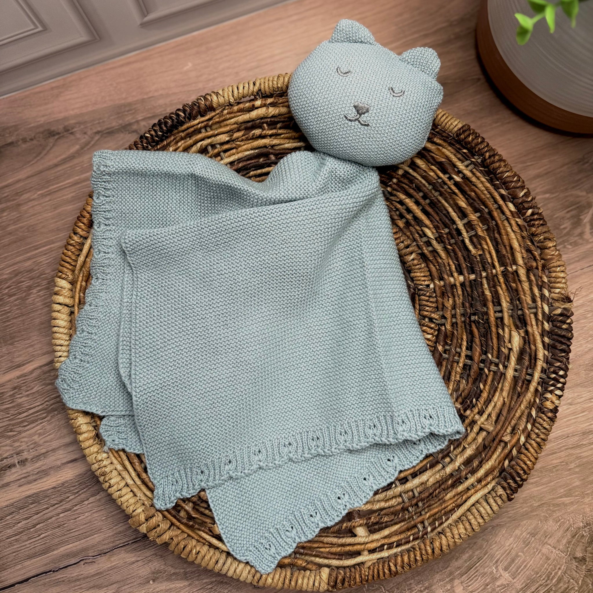 Personalized Knit Bear Lovey