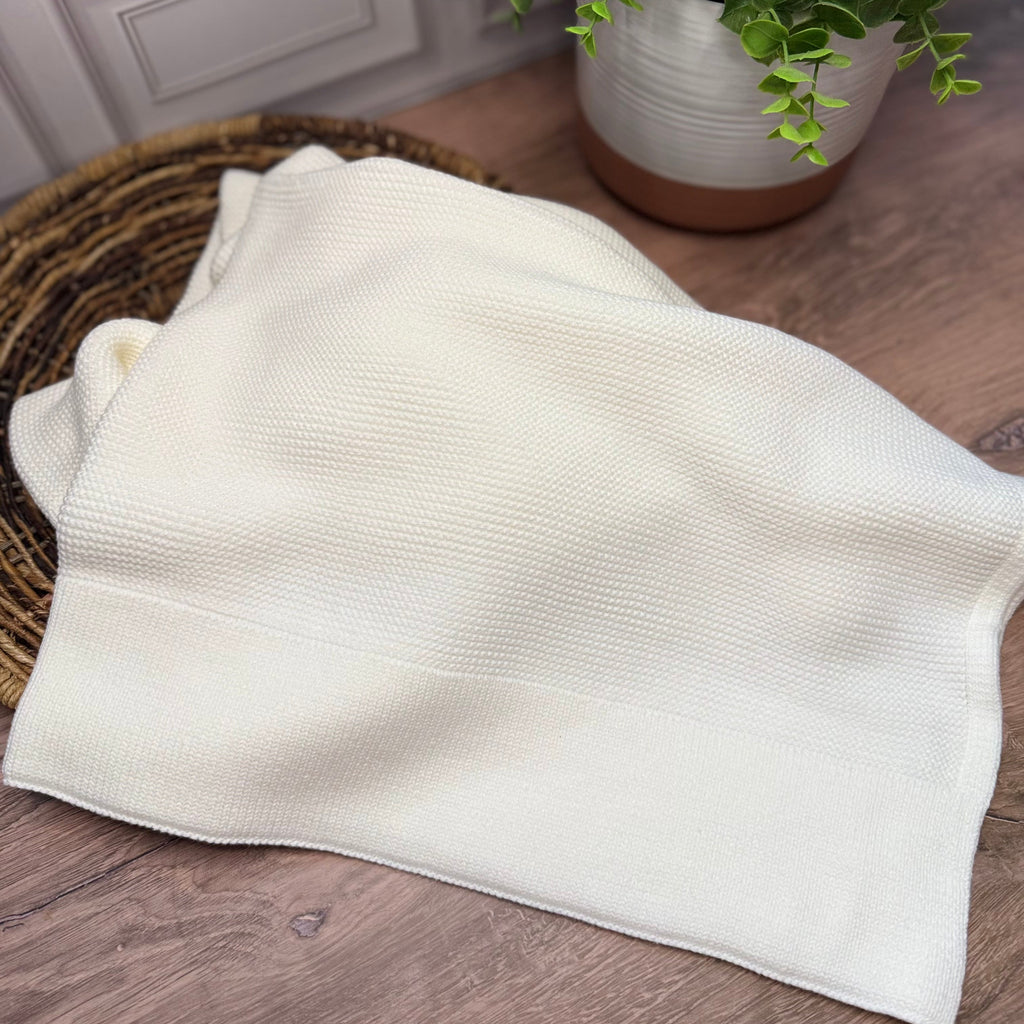 Personalized Straight Edge Knit Baby Blanket