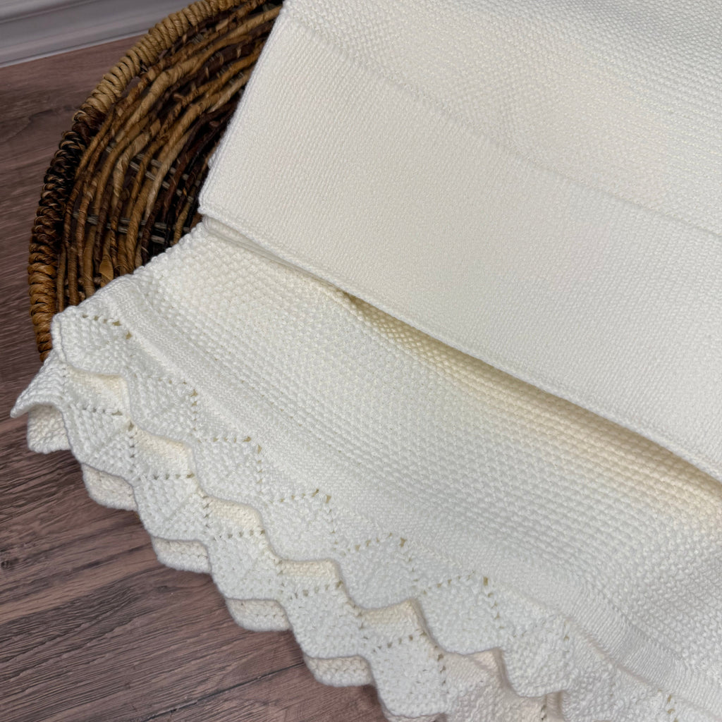 Personalized Straight Edge Knit Baby Blanket