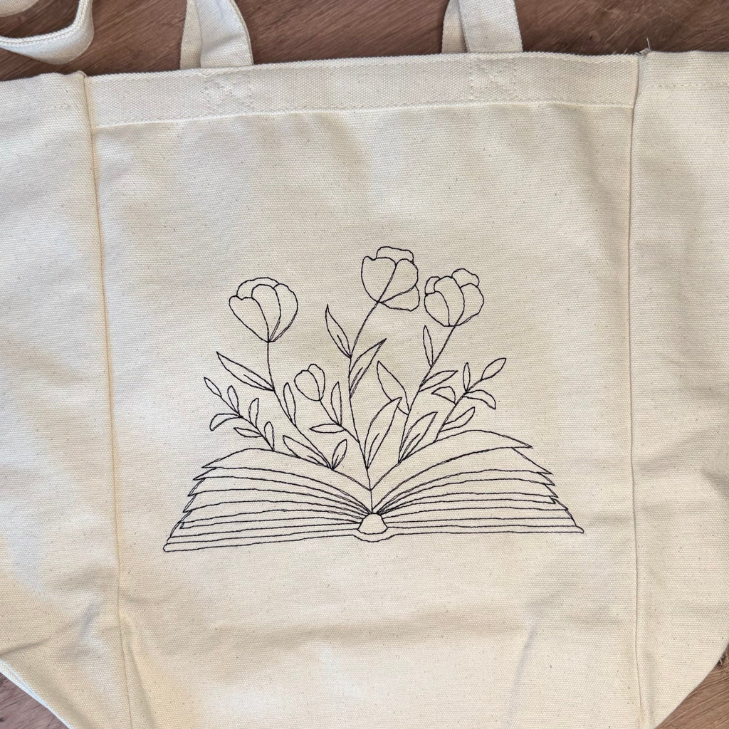 Book & Blooms Tote Bag