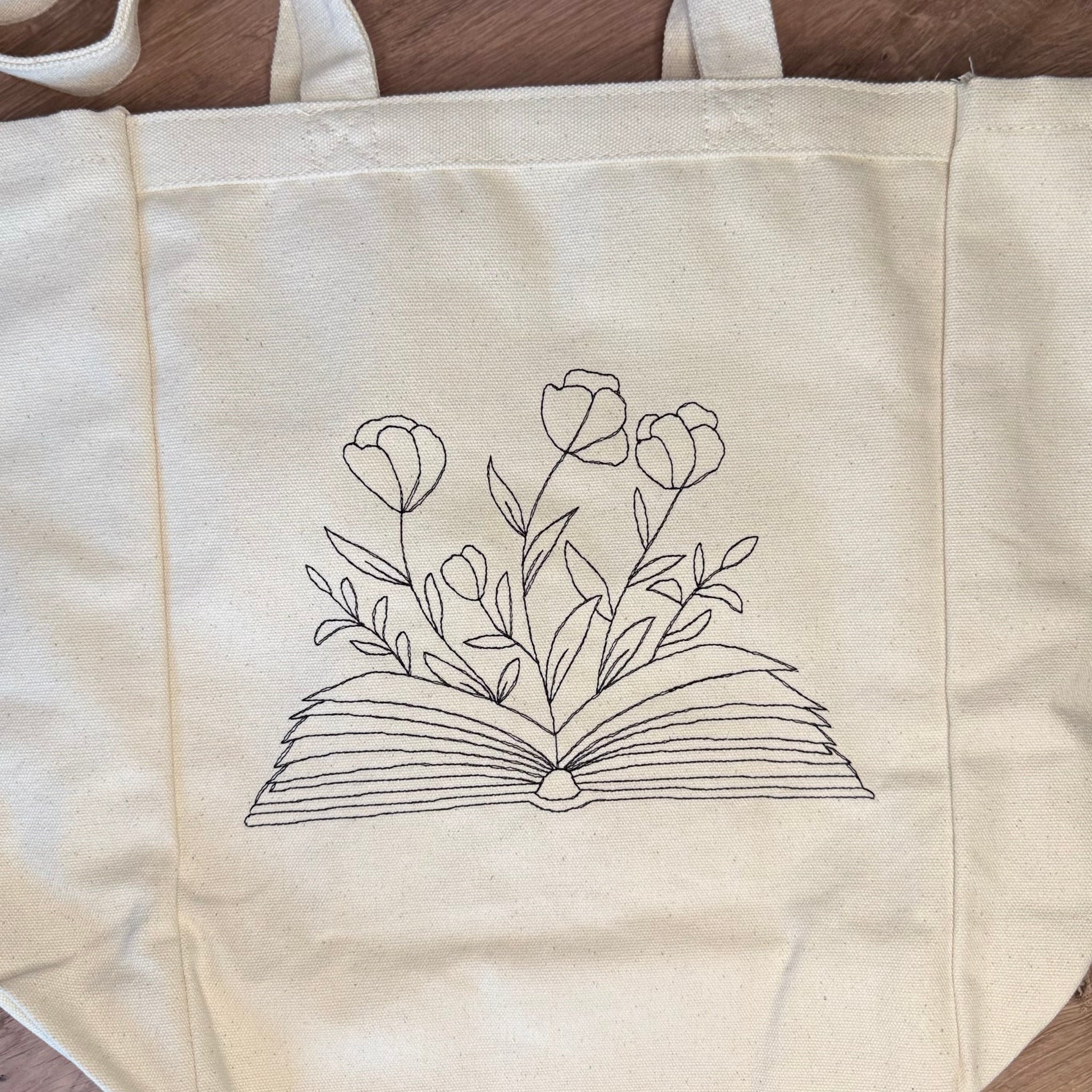 Book & Blooms Tote Bag